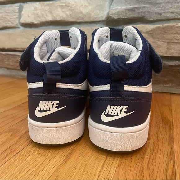 Nike Court Borough Mid 2 Casual Sneakers Navy and White Big Kids Sz 6 - Picture 3 of 7
